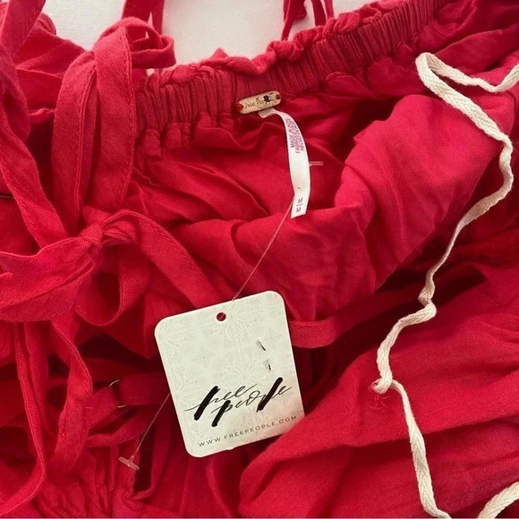 NWT Free People Taking Sides Maxi Dress in Red Roses Medium - Picture 7 of 8